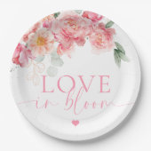 Piper Peony floral Liebe in Bloom Brautparty Pappteller (Vorderseite)