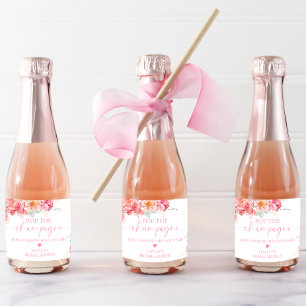 Piper Peony Floral Pop Champagne Brautparty Schaumweinetikett