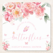 Piper Peony Lifetime of Butterflies Brautparty Rechteckiger Pappuntersetzer (Vorderseite)
