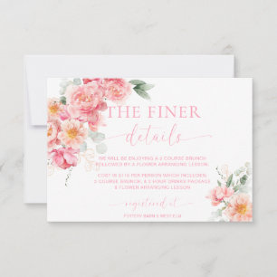 Piper Pfingstrose Florale Babyparty-Details Karte