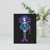 "Piper" Postcard Goth Dragonfly-Fee Postkarte (Stehend Vorderseite)