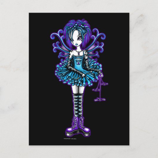 "Piper" Postcard Goth Dragonfly-Fee Postkarte (Vorderseite)