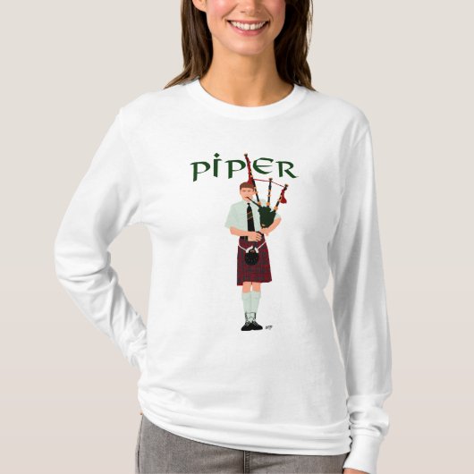 PIPER Red Kariert T-Shirt (Vorderseite)
