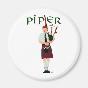 PIPER Rot Kariert Magnet