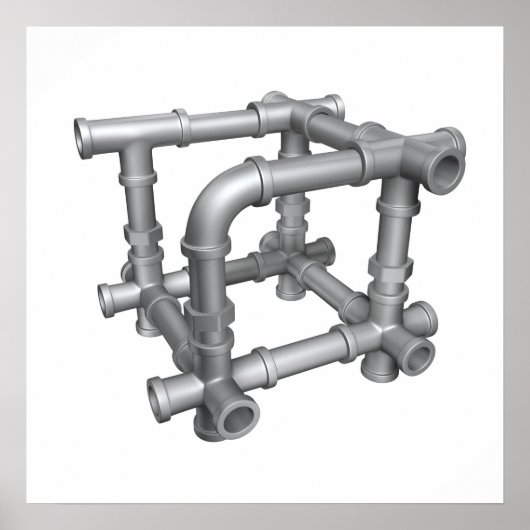 Pipes cube Poster (Vorne)