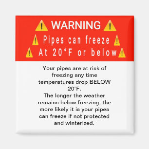 Pipes Freeze beim Zeitwarnung-Magnet Magnet