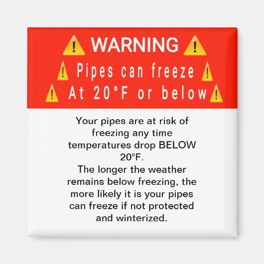 Pipes Freeze beim Zeitwarnung-Magnet Magnet (Vorne)