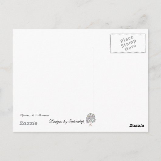 Pipeston, MN Postkarte (Rückseite)