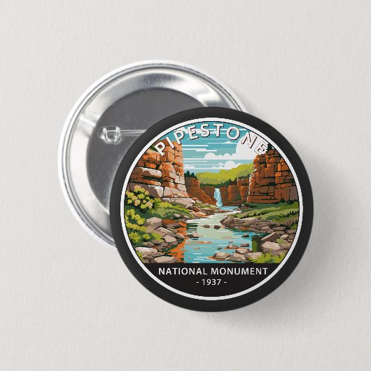 Pipestone Minnesota Circle Button (Vorne & Hinten)