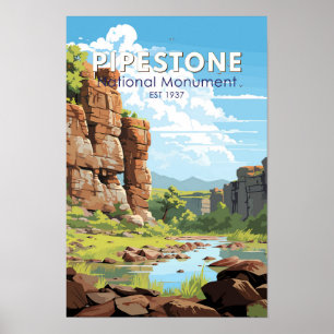 Pipestone National Monument Minnesota Reise Kunst Poster