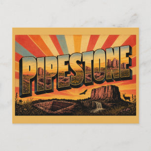 Pipestone National Monument MN Vintage Reise Kunst Postkarte