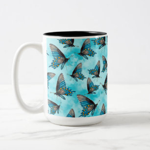 Pipevine Frack Butterfly Aqua Clouds Zweifarbige Tasse