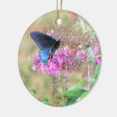 Pipevine Swallowtail on Butterfly Bush Keramik Ornament (Links)
