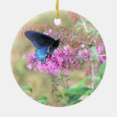 Pipevine Swallowtail on Butterfly Bush Keramik Ornament (Hinten)