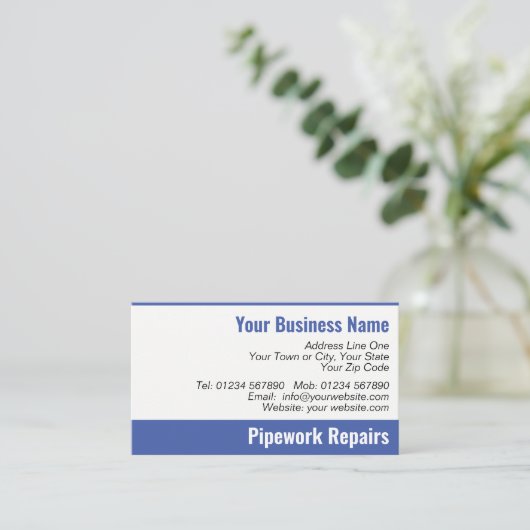 Pipework Reparatur QR Code Business Card Visitenkarte (Stehend Vorderseite)