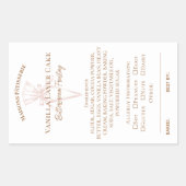 Piping Bag Bakery Ingredients & Allergy Food Label Rechteckiger Aufkleber (Vorderseite)