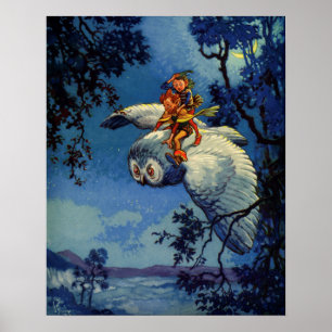 Pipkin der Elf Vintage Kinderbuch Fantasy-Kunst Poster
