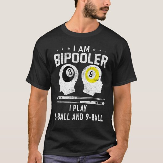 Pipooler Pool Player Pool Cool Billiards 8 and 9 B T-Shirt (Vorderseite)