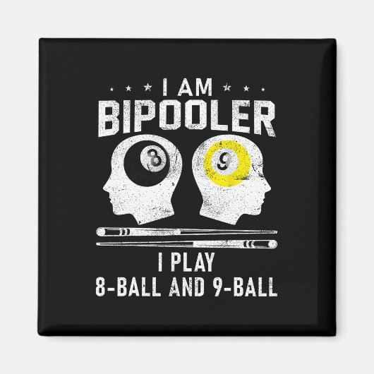 Pipooler Pool Pool Pool Cool Billard 8 und 9 L Magnet (Vorne)