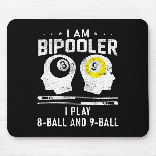 Pipooler Pool Pool Pool Cool Billard 8 und 9 L Mousepad (Vorne)