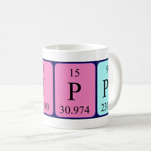 Pippa Namen-Tasse periodischer Tabelle Kaffeetasse (VorderseiteRechts)