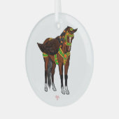 Pippael Halt at X Carousel Pegasus Glass Ornament Aus Glas (Vorderseite links)