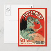 Pippermint, Jules Chéret Postkarte (Vorne/Hinten)