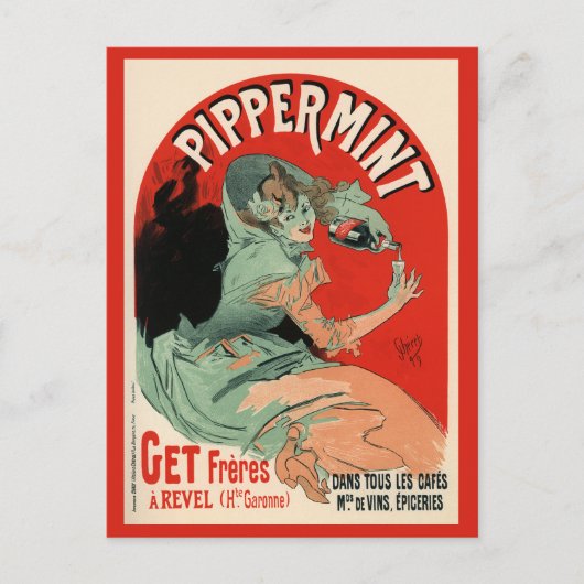 Pippermint, Jules Chéret Postkarte (Vorderseite)