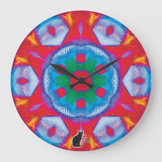 Pippin Kaleidoskop Große Wanduhr (Vorderseite)
