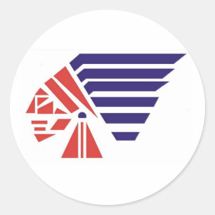 Piqua Youth Football Amerikanischen Ureinwohner Sp Runder Aufkleber