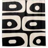 Piquet Mitteljahrhundert Abstrakt Minimal Schwarz Duschvorhang (Vorderseite)