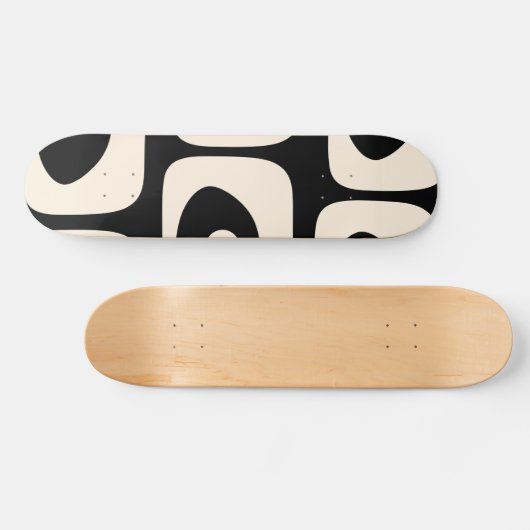 Piquet Mitteljahrhundert Abstrakt Minimal Schwarz Skateboard (Horizontal)