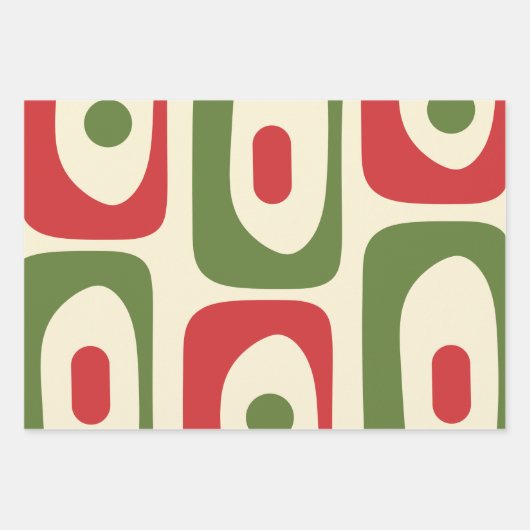 Piquet Retro Mitte des Jahrhunderts Minimalistisch Geschenkpapier Set (Vorderseite 2)