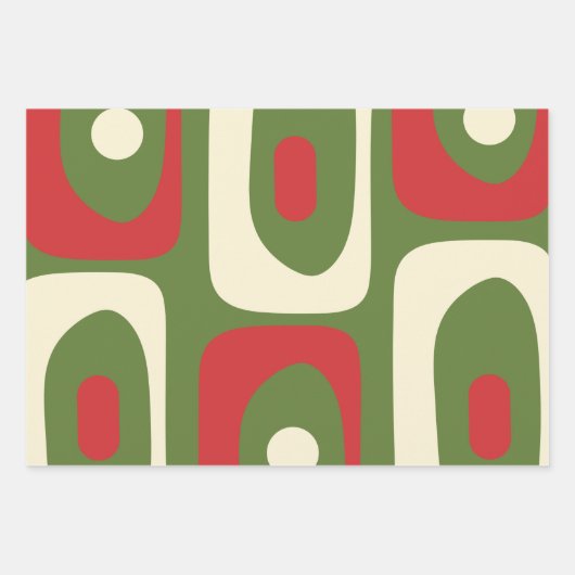 Piquet Retro Mitte des Jahrhunderts Minimalistisch Geschenkpapier Set (Vorderseite)