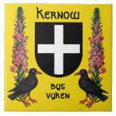 Piran-Schild mit Cornish Heath und Choughs Fliese (Vorderseite)