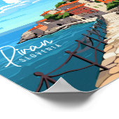 Piran Slovenien Vintage Place Illustration Poster (Ecke)