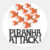 Piranha-Angriff! Runder Aufkleber (Vorderseite)