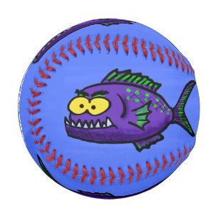 Piranha-Fisch-Cartoon Baseball