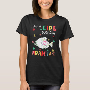 Piranha-Fisch-Tier-T-Shirt Nur Ein Mädchen Das Pir T-Shirt
