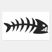 Piranha Fish Bone Rechteckiger Aufkleber (Vorderseite)