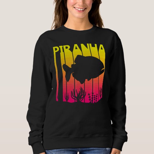 Piranha Fish Retro Sweatshirt (Vorderseite)