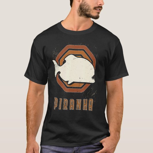 Piranha Vintage Retro Classic Animal Love T-Shirt (Vorderseite)