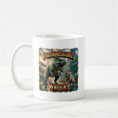 Piranhasaurus Wrecks Illustration – Funny Scary Kaffeetasse (Links)