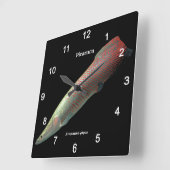 Pirarucu , Arapaima gigas Quadratische Wanduhr (Winkel)