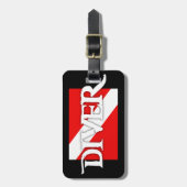 Pirat-ähnliche Tauchen-Flagge Gepäckanhänger (Vorderseite vertikal)