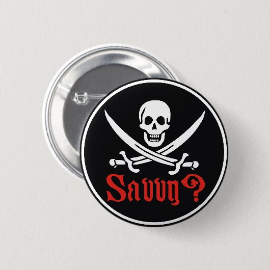 Pirat ausgebufft button (Vorne & Hinten)