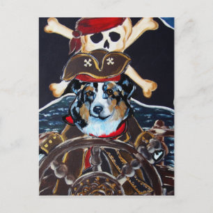 PIRAT AUSTRALISCHER SCHÄFERHUND POSTKARTE