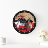 PIRAT CATS AND ANTIKE PIRAT TREASURE MAPS GROßE WANDUHR (Zuhause)