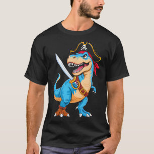 Pirat Dinosaurier T Rex Jungen Kinder Lustiger Hal T-Shirt