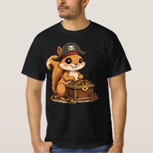 Pirat-Eichhörnchen mit Eichelschatz Lustig Cute Ki T-Shirt